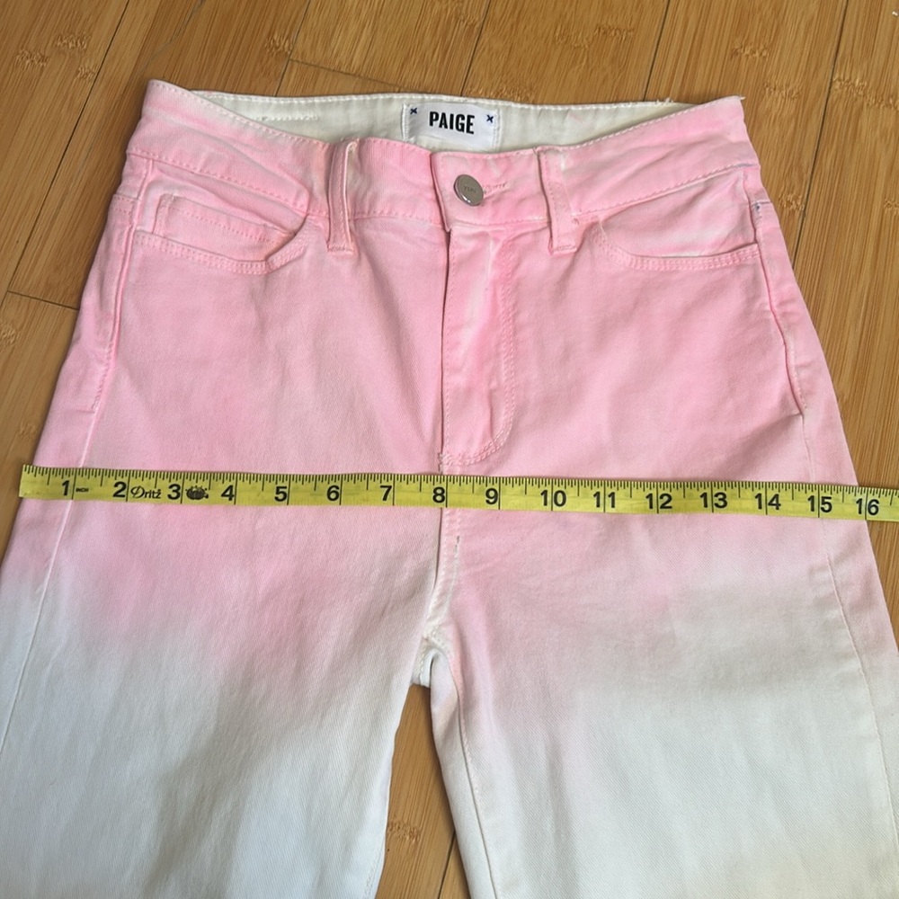 PAIGE 3 Color Hoxton Slim Ankle Denim Jeans, Pink White & Blue women’s 25 - Picture 7 of 13